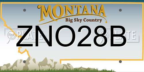 ZNO28B Montana License Plate