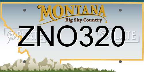 ZNO320 Montana License Plate