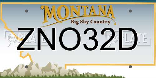 ZNO32D Montana License Plate