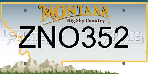 ZNO352 Montana License Plate