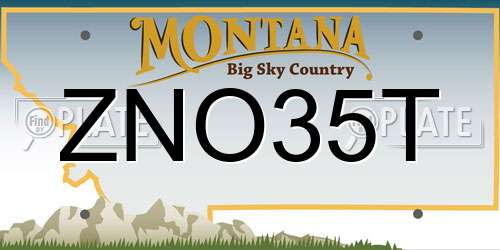 ZNO35T Montana License Plate
