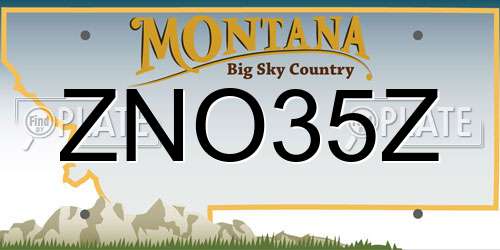 ZNO35Z Montana License Plate