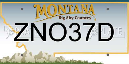 ZNO37D Montana License Plate