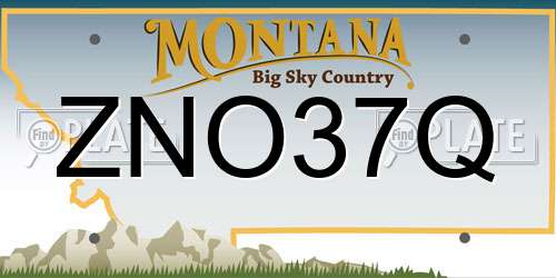 ZNO37Q Montana License Plate