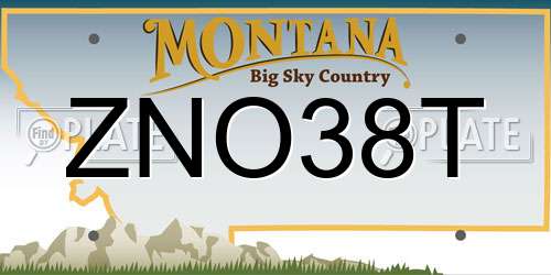 ZNO38T Montana License Plate