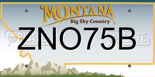 ZNO75B Montana License Plate