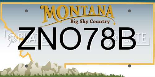 ZNO78B Montana License Plate