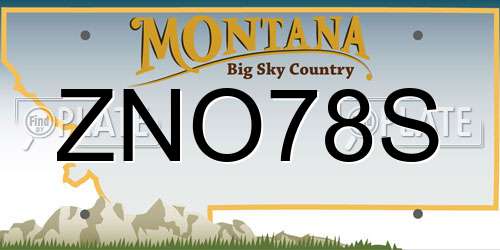ZNO78S Montana License Plate