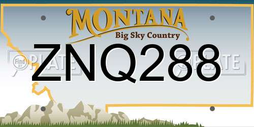 ZNQ288 Montana License Plate