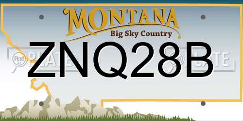 ZNQ28B Montana License Plate