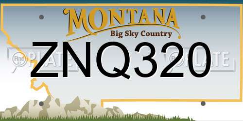 ZNQ320 Montana License Plate