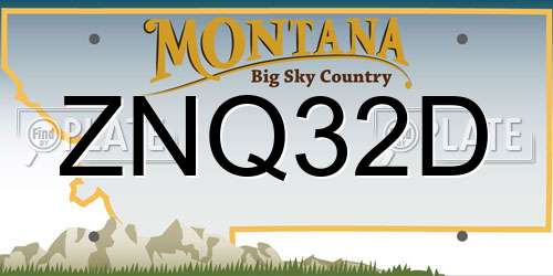 ZNQ32D Montana License Plate