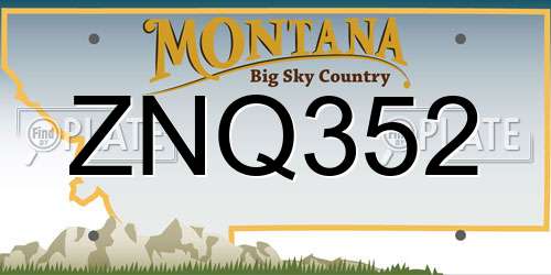 ZNQ352 Montana License Plate