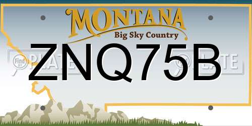 ZNQ75B Montana License Plate