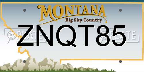 ZNQT85 Montana License Plate