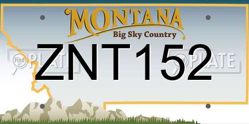 ZNT152 Montana License Plate