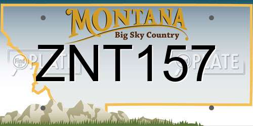 ZNT157 Montana License Plate