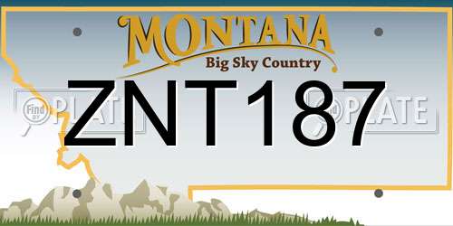 ZNT187 Montana License Plate