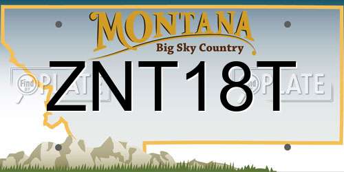 ZNT18T Montana License Plate
