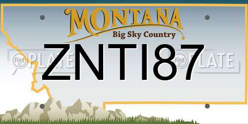 ZNTI87 Montana License Plate