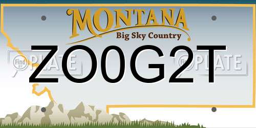 ZO0G2T Montana License Plate