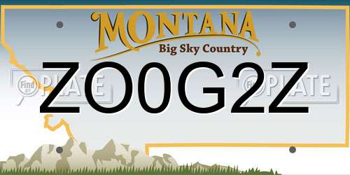 ZO0G2Z Montana License Plate