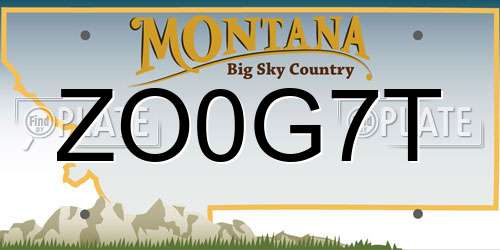 ZO0G7T Montana License Plate