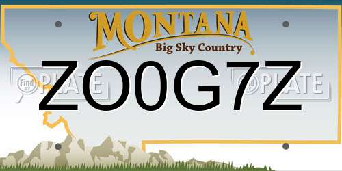ZO0G7Z Montana License Plate