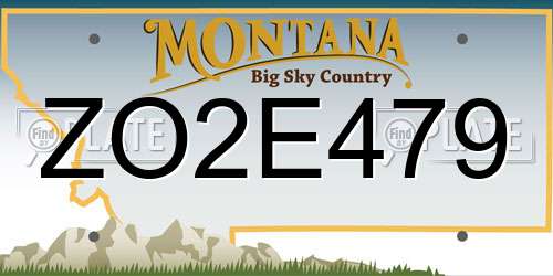 ZO2E479 Montana License Plate