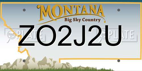 ZO2J2U Montana License Plate