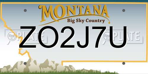 ZO2J7U Montana License Plate