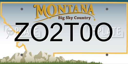 ZO2T0O Montana License Plate