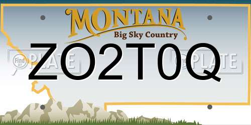 ZO2T0Q Montana License Plate