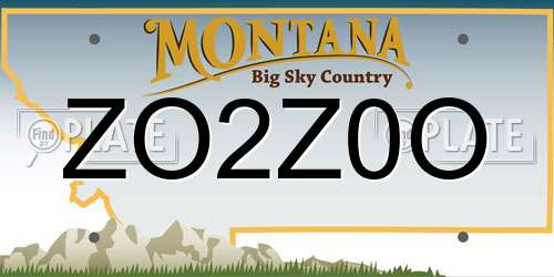 ZO2Z0O Montana License Plate