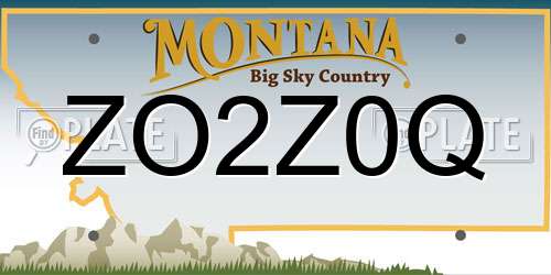 ZO2Z0Q Montana License Plate