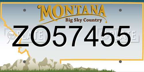 ZO57455 Montana License Plate