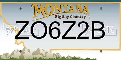 ZO6Z2B Montana License Plate