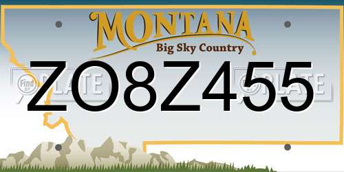 ZO8Z455 Montana License Plate