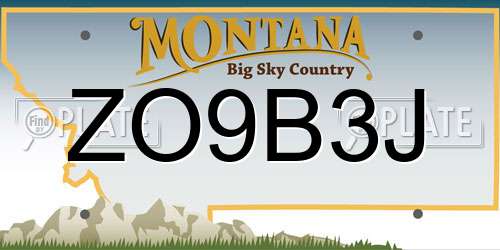 ZO9B3J Montana License Plate