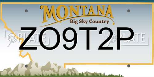 ZO9T2P Montana License Plate