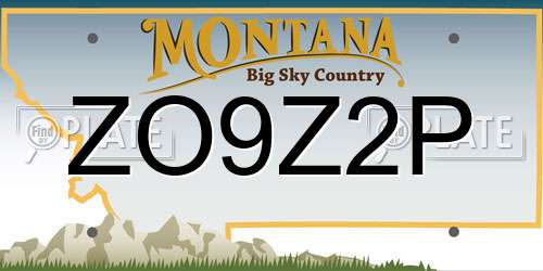 ZO9Z2P Montana License Plate