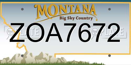 ZOA7672 Montana License Plate