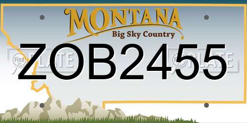 ZOB2455 Montana License Plate