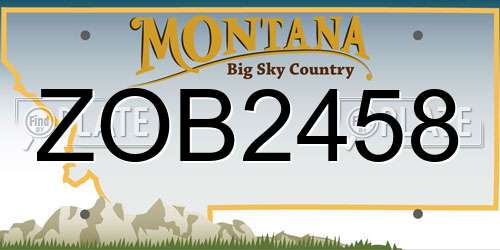 ZOB2458 Montana License Plate