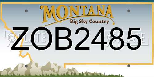 ZOB2485 Montana License Plate