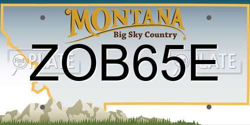 ZOB65E Montana License Plate