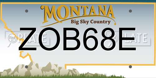 ZOB68E Montana License Plate