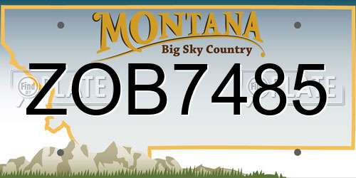 ZOB7485 Montana License Plate