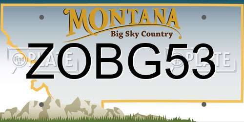 ZOBG53 Montana License Plate