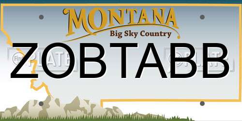 ZOBTABB Montana License Plate